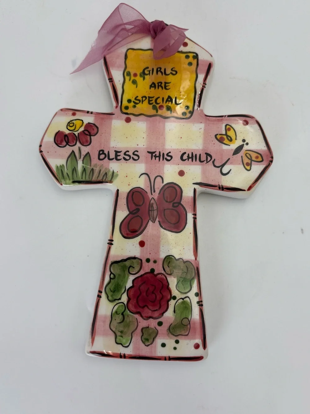 Sweet “Girls Are Special”  Sentiment Cross with “Bless This Child”